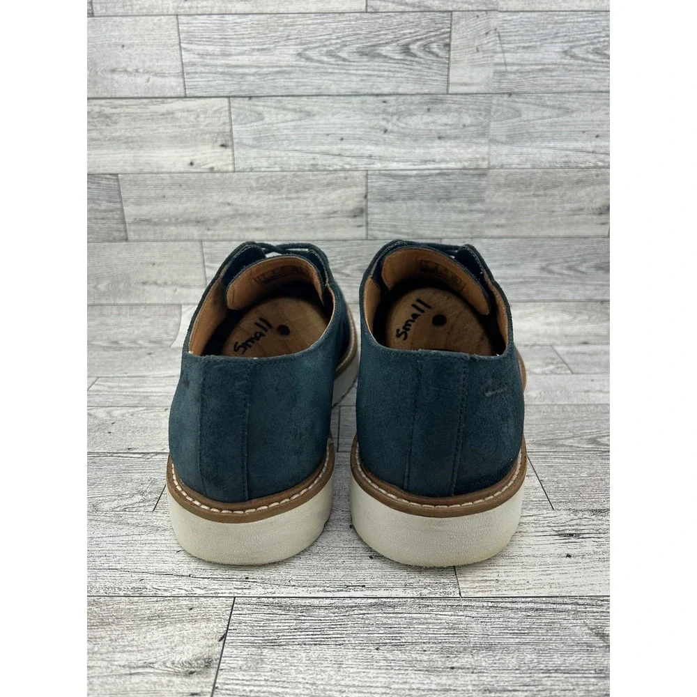 Clarks Craftmaster Mens Navy‎ Suede Derby Shoes Lace Up Casual Dress Size 8M